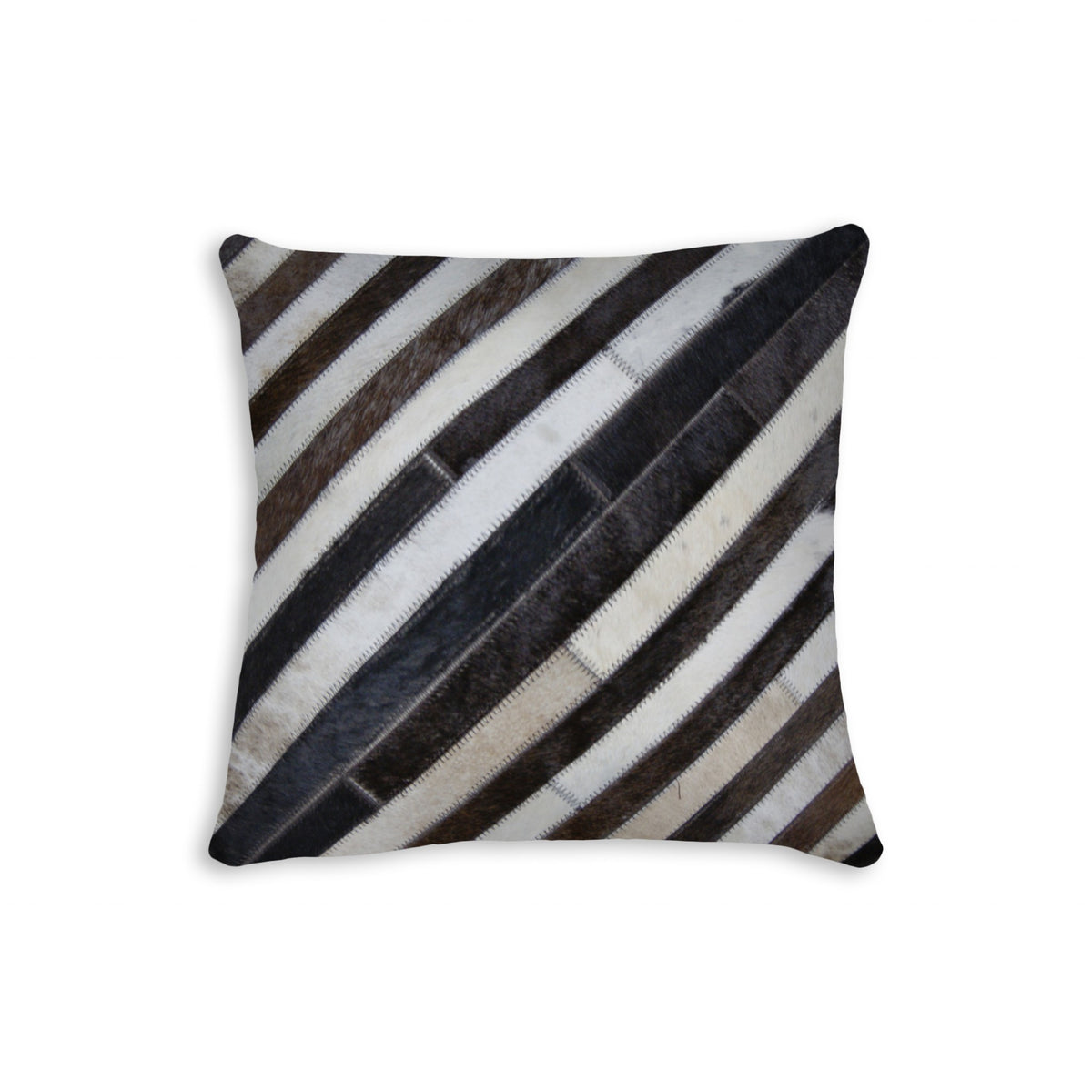 18" X 18" X 5" Fabulous Chocolate And Torino Kobe Cowhide Pillow