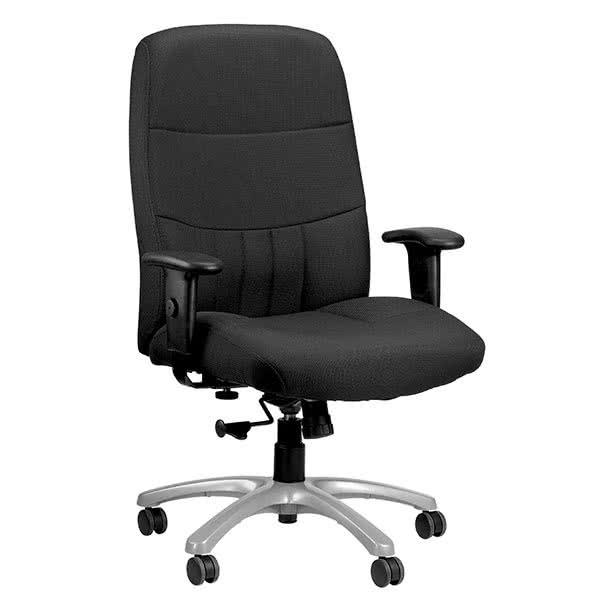 Black Fabric Tufted Seat Swivel Adjustable Task Chair Fabric Back Plastic Frame