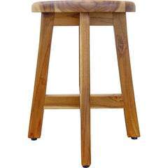 13" Round Compact Teak Chair In Natural Finish