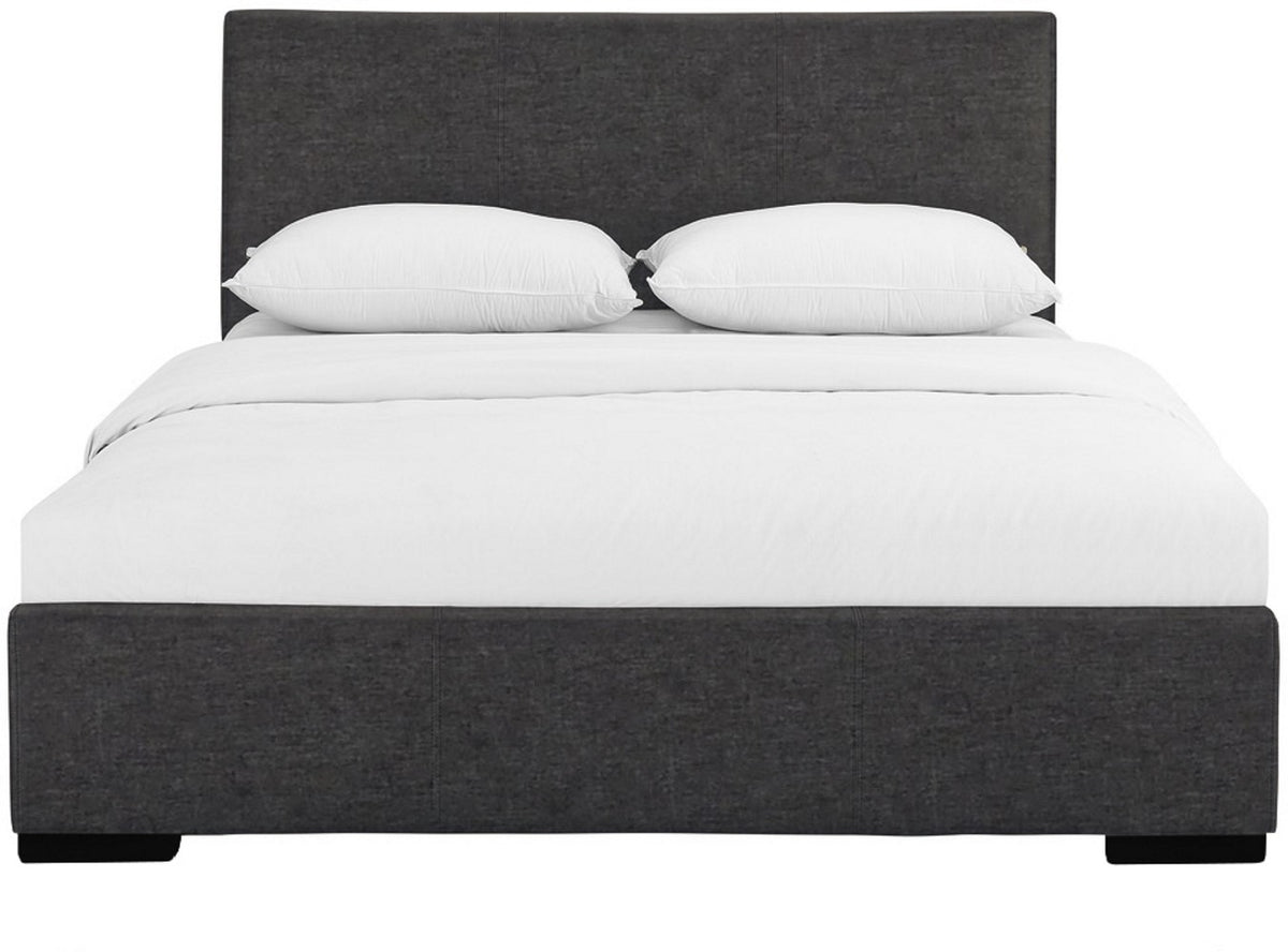 Grey Upholstered King Platform Bed