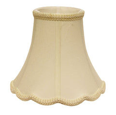 12" Ivory Slanted Scallop Bell Monay Shantung Lampshade