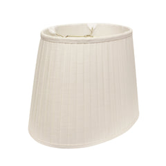 18" White Slanted Oval Paperback Linen Lampshade