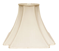 12" Ivory Slanted Notch Square Shantung Lampshade