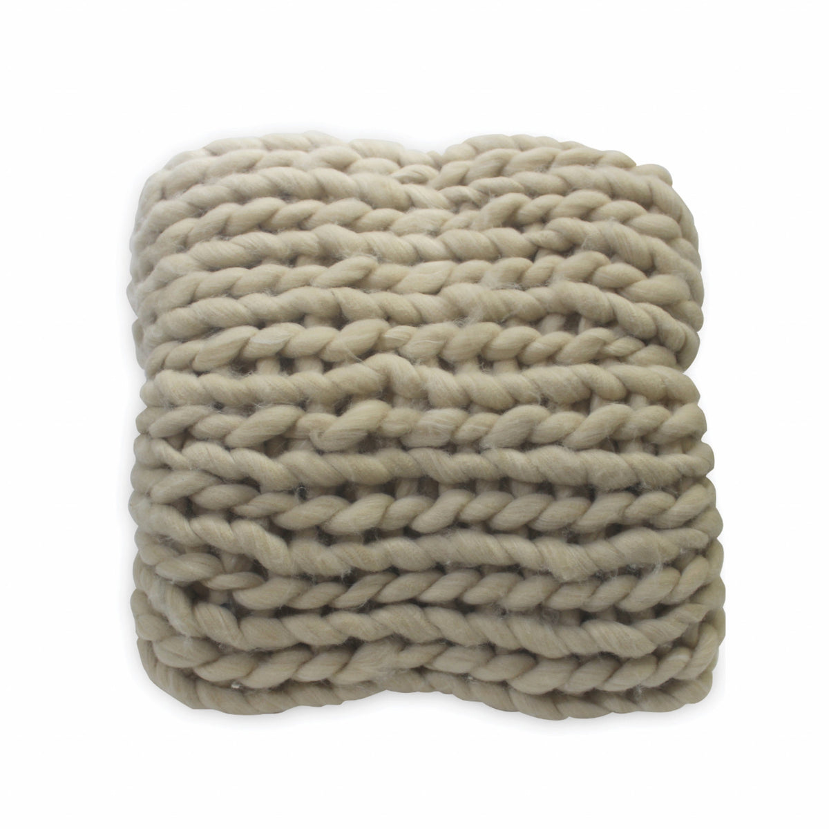 White Chunky Knit Throw Blanket