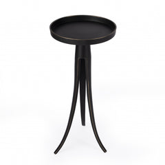 24" Black Aluminum Round End Table