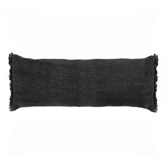 14" X 36" Jet Black 100% Cotton Zippered Pillow