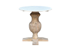 26" Brown Solid Wood Round End Table